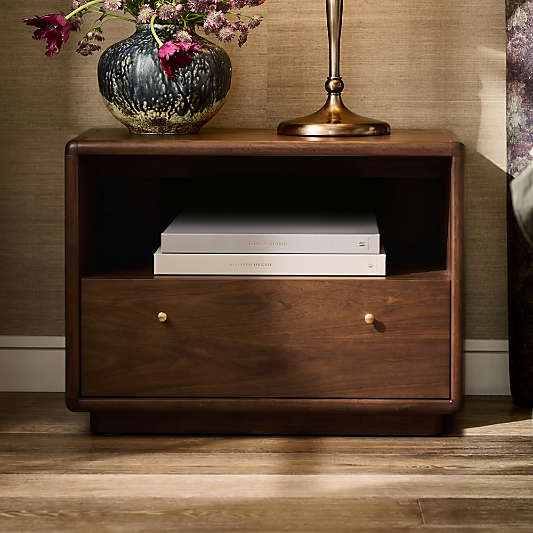 Lafayette 32" Walnut Wood Charging Nightstand