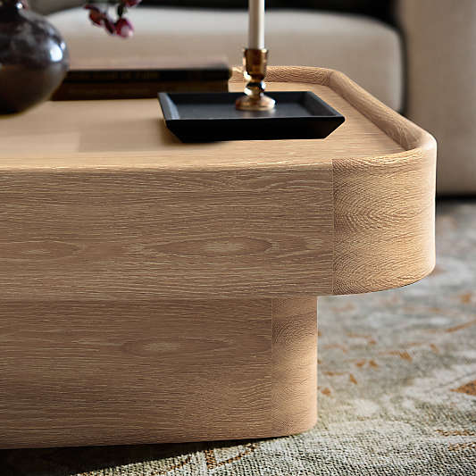 Stratton Natural Oak Wood 42" Square Coffee Table