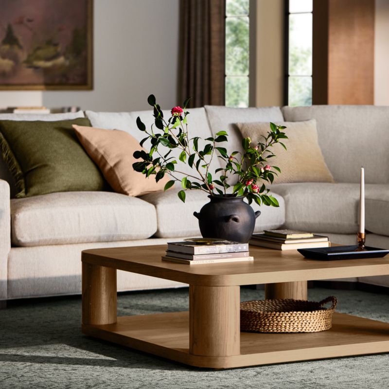 Oakhurst Brown Oak Wood 46" Square Coffee Table - image 2 of 11