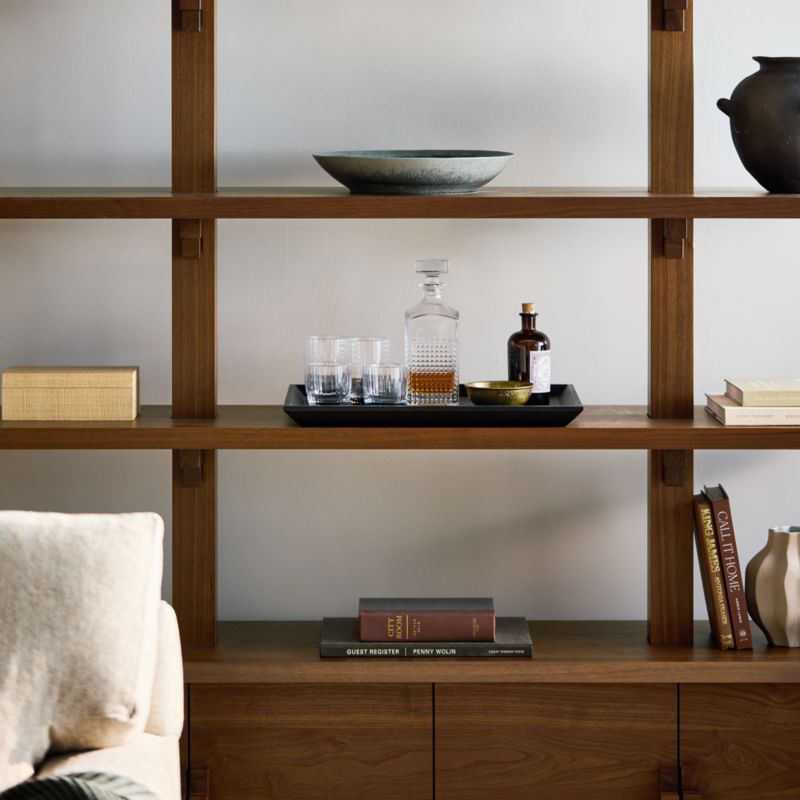 Steppe 68" Walnut Storage Bookcase Room Divider - image 3 of 9