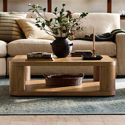 Oakhurst Brown Oak Wood 46" Square Coffee Table