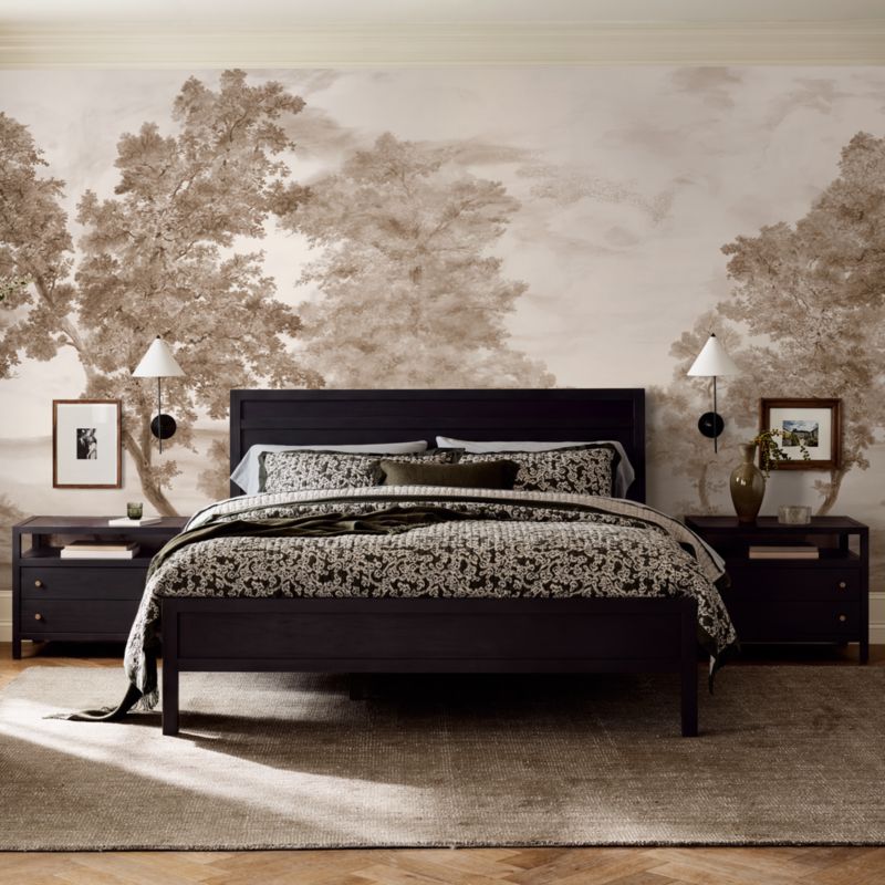 Viewing product image Keane Black Solid Wood King Bed - image 1 of 9