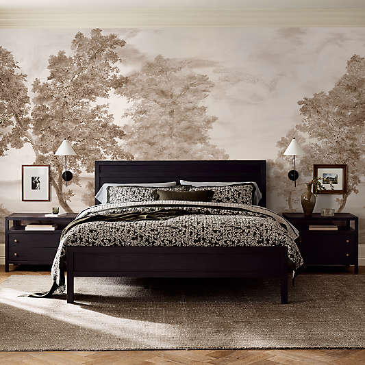 Keane Black Solid Wood Bed