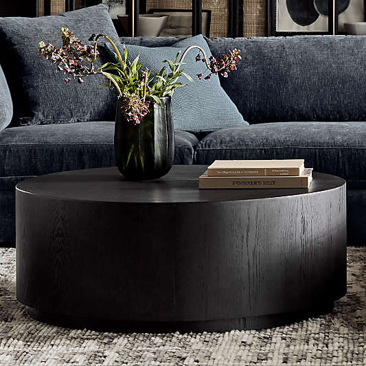 Terrane Black Oak Wood 42" Round Coffee Table