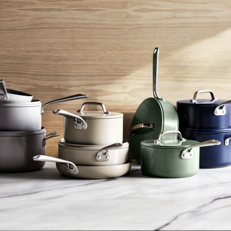 Crate & Barrel EvenCook Ceramic ™ Rosemary Nonstick 8-Piece Cookware Set with Bonus - image 2 of 6