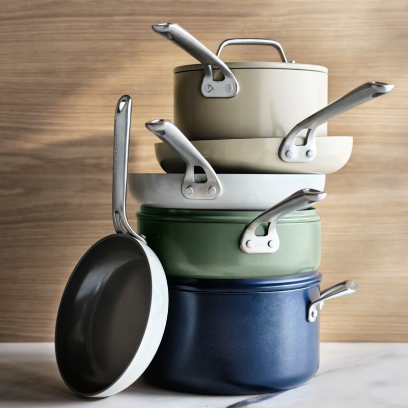 Crate & Barrel EvenCook Ceramic ™ Rosemary Nonstick 8-Piece Cookware Set with Bonus - image 3 of 6