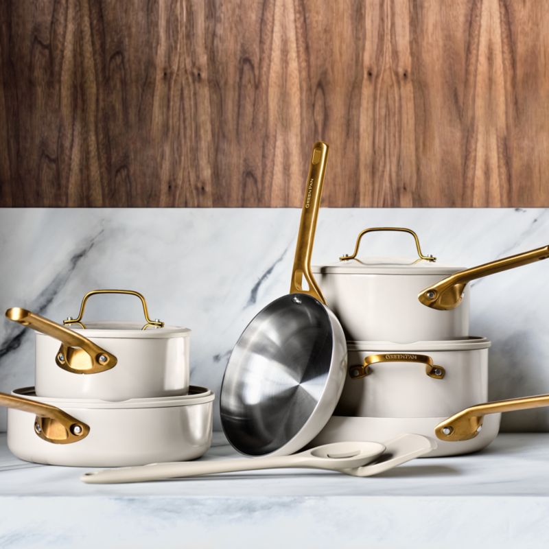 GreenPan™ Reserve Pro Macadamia 10-Piece Stainless Steel Cookware Set with Bonus Tools - image 1 of 12