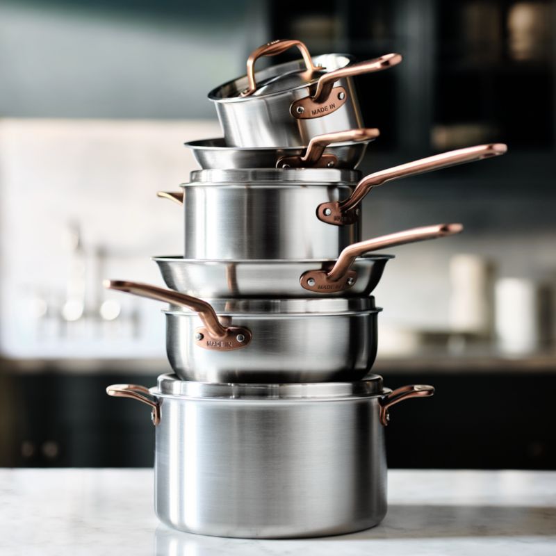 Made In Stainless Clad 10-Piece Cookware Set with Brushed Copper Hardware - image 1 of 6
