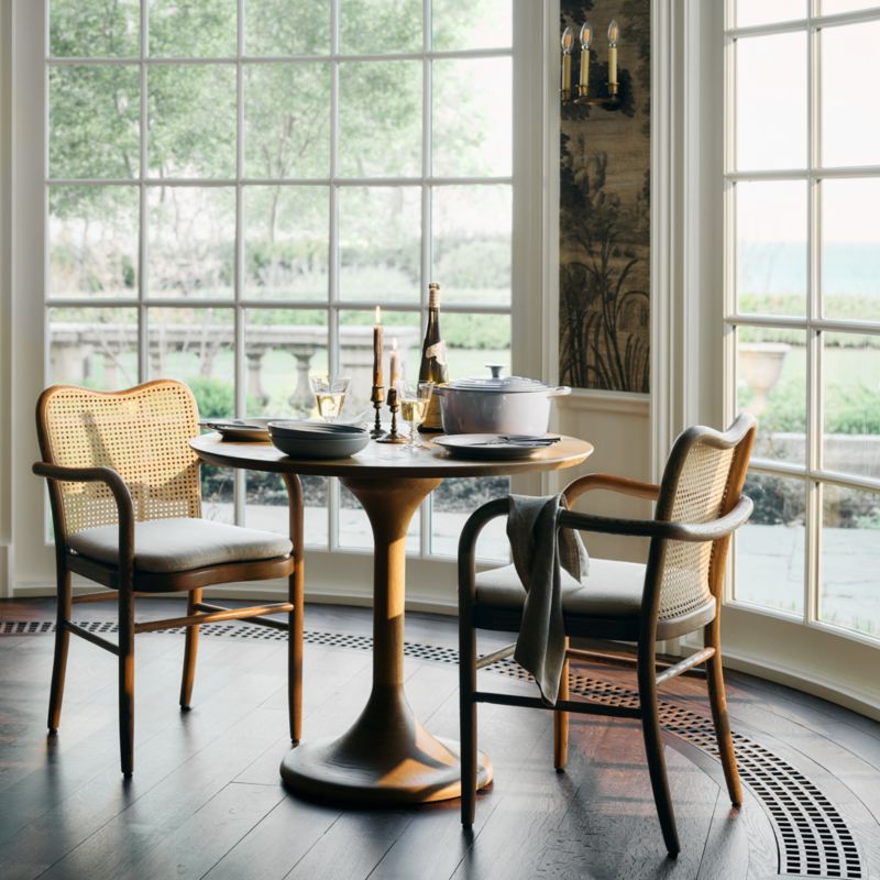 Sofi Cane and Warm Brown Solid Oak Wood Dining Armchair - image 3 of 10