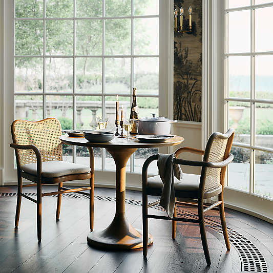 Nero 36" Natural Wood Round Bistro Dining Table
