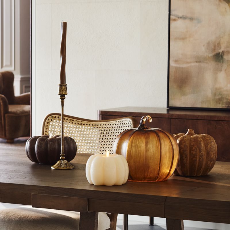 Flicker Flameless Brown Pumpkin LED Candle - image 2 of 8