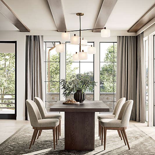 Blaine 80" Deep Brown Oak Wood Dining Table