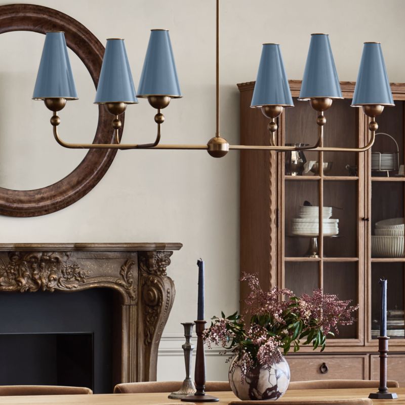 Everton Light Blue Metal Chandelier Shades Set of 6 - image 2 of 7