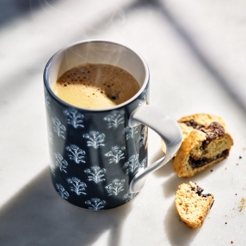 Nila 12.75-oz. Blue Floral Block Print Mug - image 1 of 3