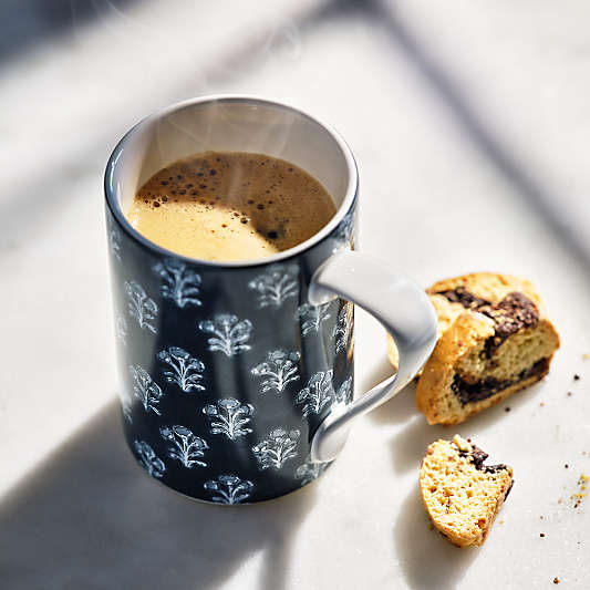 Nila 12.75-oz. Blue Floral Block Print Mug