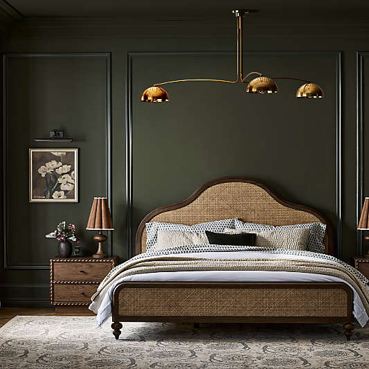 Richmond Cane and Warm Brown Oak Wood Bed