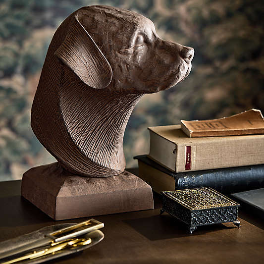 Labrador Bust Metal Decorative Sculpture