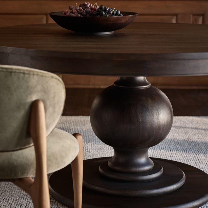 Winnetka 60"-78" Mahogany Extendable Round Pedestal Dining Table - image 4 of 9