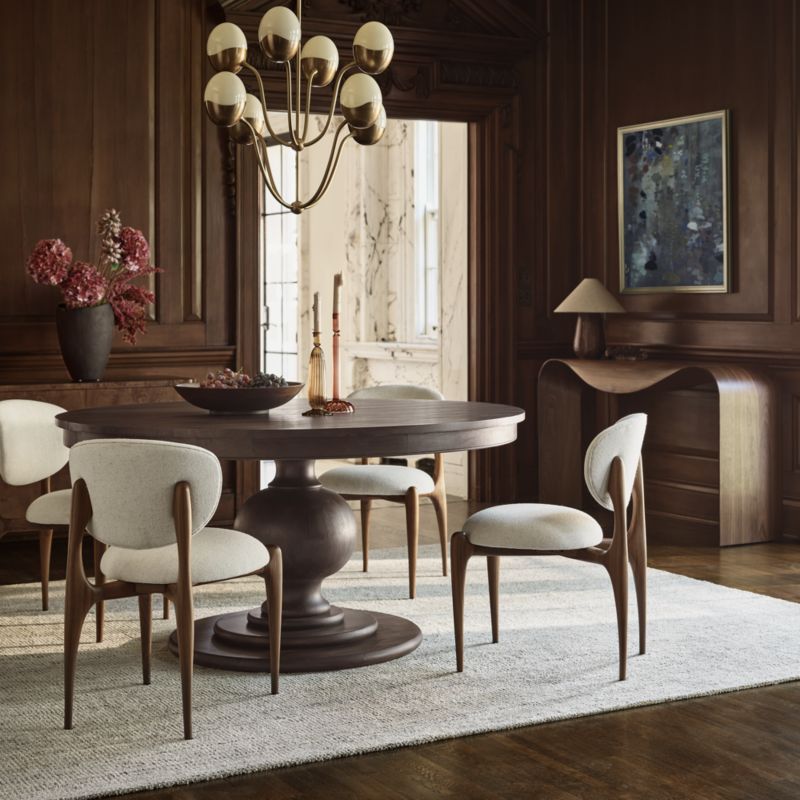 Winnetka 60"-78" Mahogany Extendable Round Pedestal Dining Table - image 2 of 9