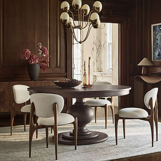 Winnetka 60"-78" Mahogany Extendable Round Pedestal Dining Table