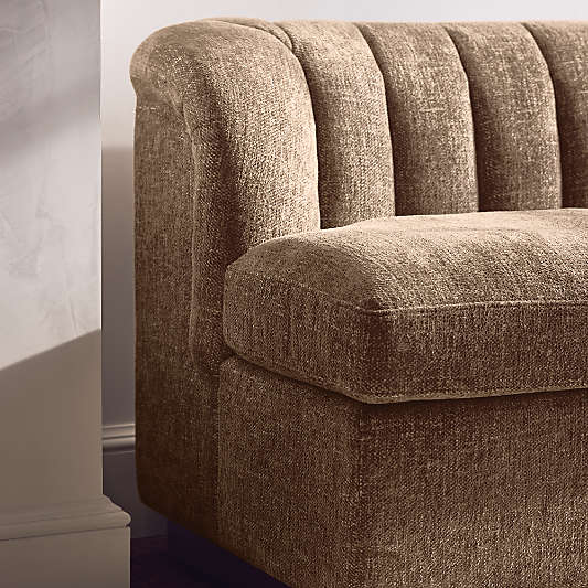 Aveline Chocolate Upholstered Right-Arm Dining Banquette