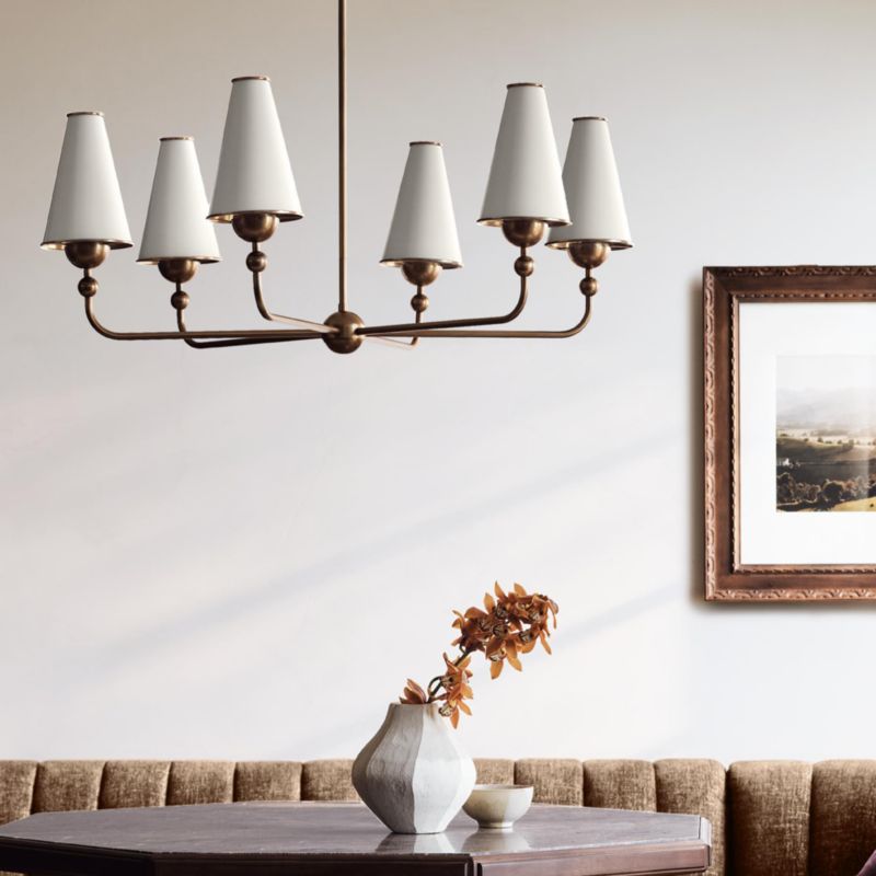 Everton Brass Round Chandelier Light with White Metal Shades - image 4 of 6
