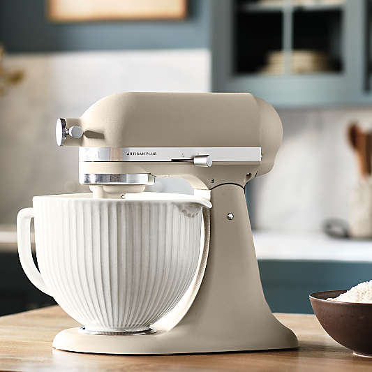 Crate & Barrel x KitchenAid Stand Mixer Ceramic 5-Qt. Column Mixing Bowl with Reactive Glaze