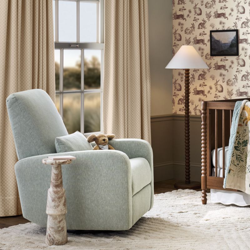 Kinney Kelp Field Green Stripe Swivel Glider Power Recliner Nursery Chair - image 1 of 9