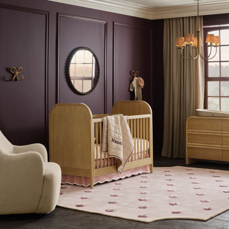 Mira Natural Oak Wood Convertible Storage Crib - image 5 of 13