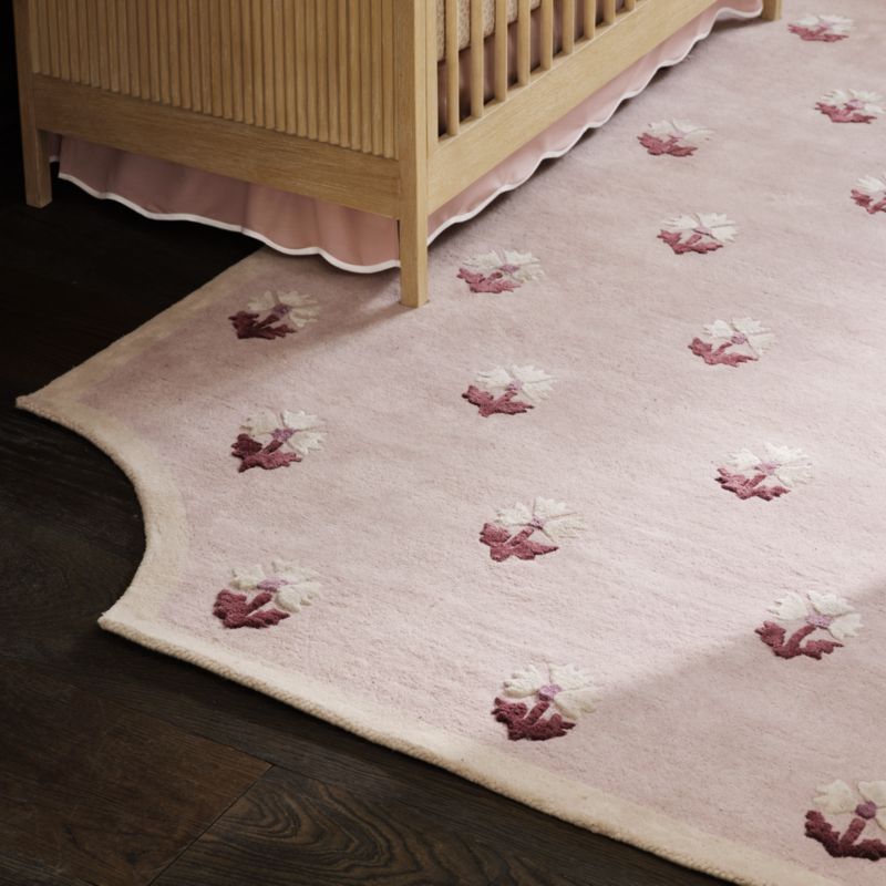 Floral Reverie Lilac Rose Wool Kids Area Rug 5x8 - image 2 of 8