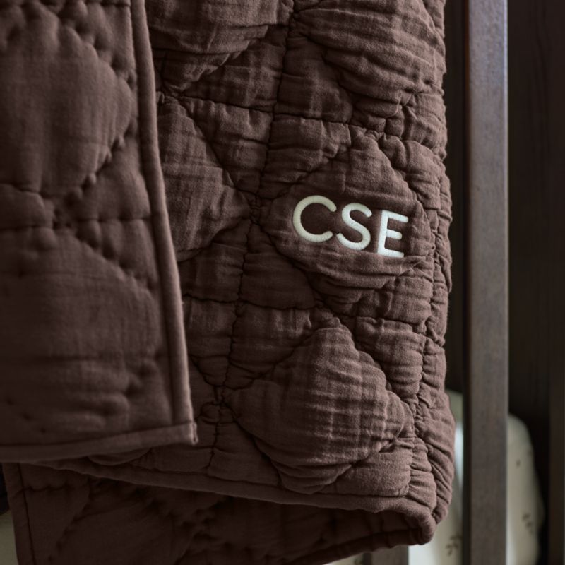 Supersoft Snuggle Puff Cacao Brown Organic Cotton Gauze Baby Crib Quilt - image 2 of 7