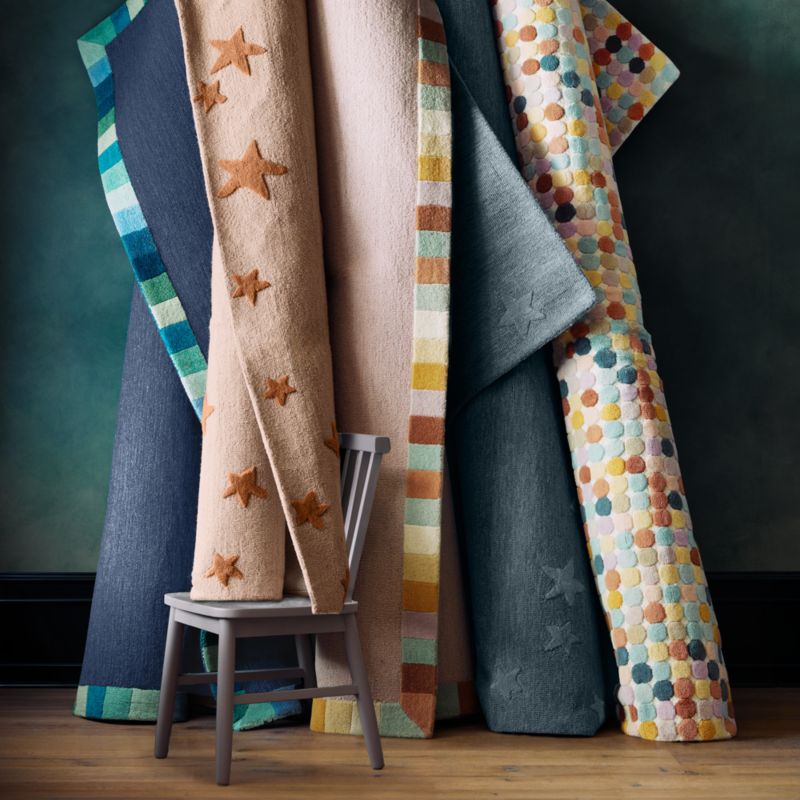 Modern Star Wool Slate Blue Kids Area Rug 8'x10' - image 1 of 5