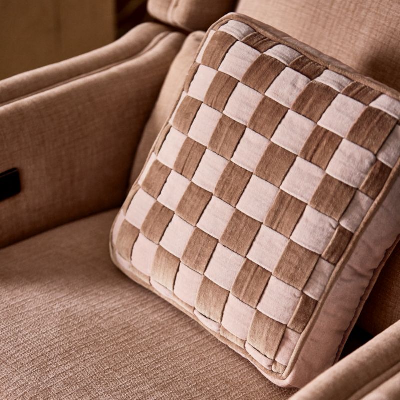 Checkerboard Lilac Rose and Classic Rose Velvet Kids Throw Pillow - image 1 of 4