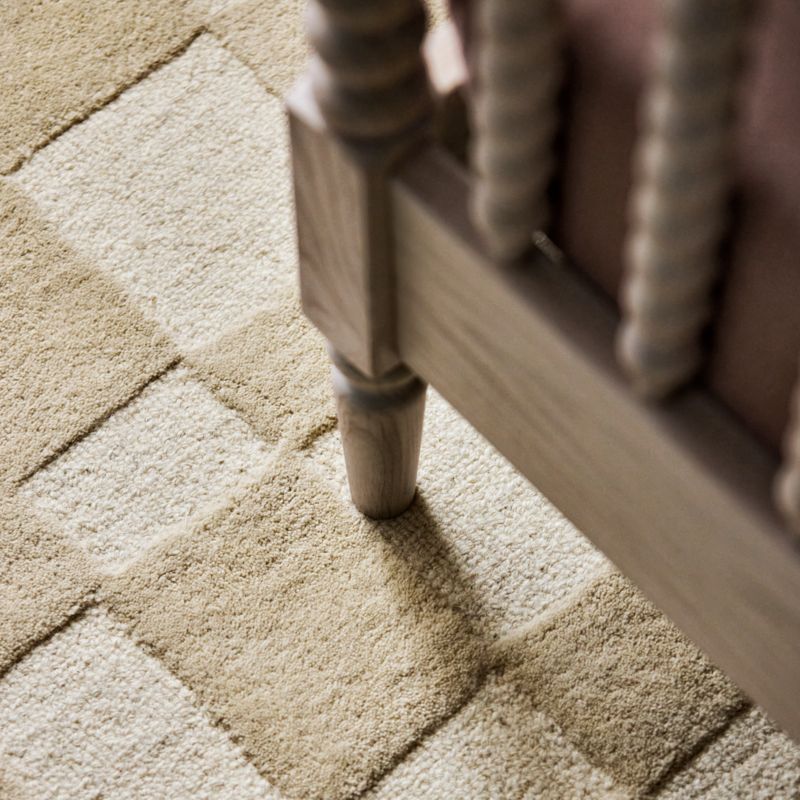Checkerboard Tan Wool Kids Area Rug 8'x10' - image 6 of 10