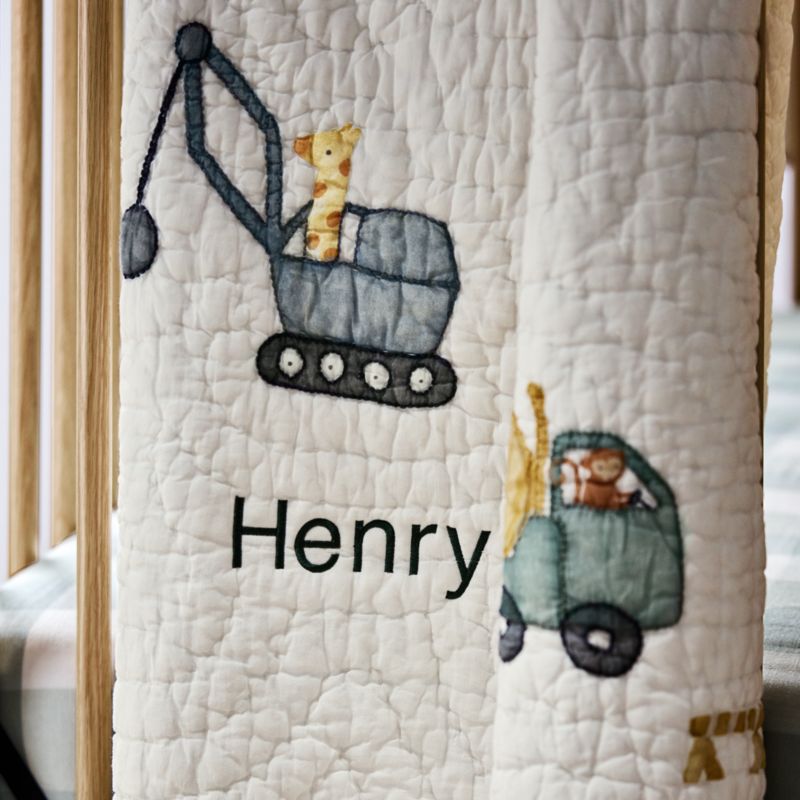 Construction Crossing Organic Cotton Baby Crib Quilt - image 2 of 8