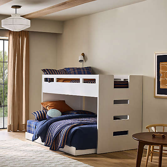 Abridged White Glaze Twin Over Full Kids Bunk Bed