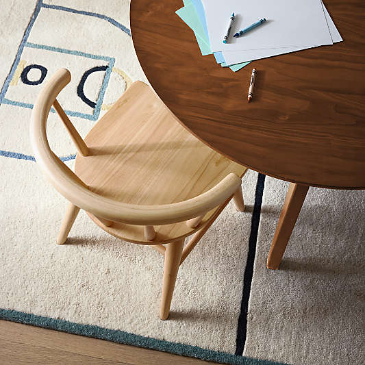 Modern Basketball Court Wool Kids Area Rug