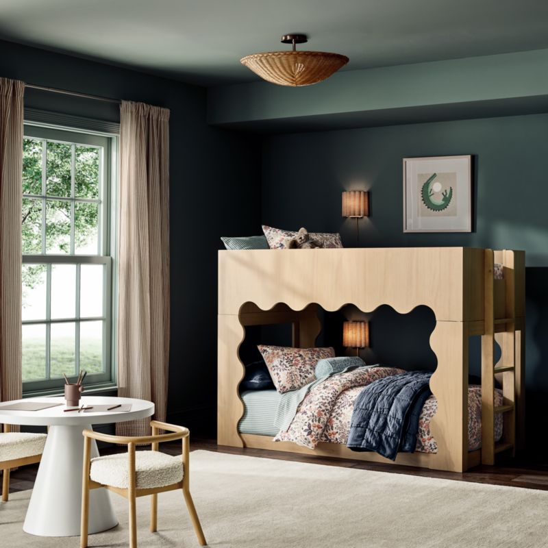 Babyletto Lido Wave Blonde Wood Convertible Kids Bunk Bed - image 1 of 5