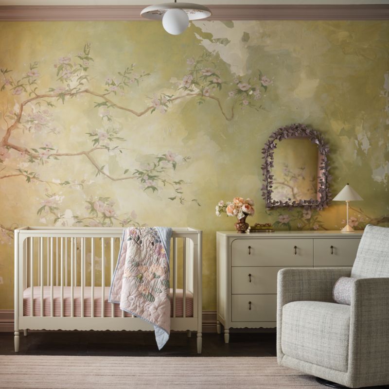 Enchanted Dreams Embroidered Organic Cotton Voile Baby Crib Quilt - image 1 of 9