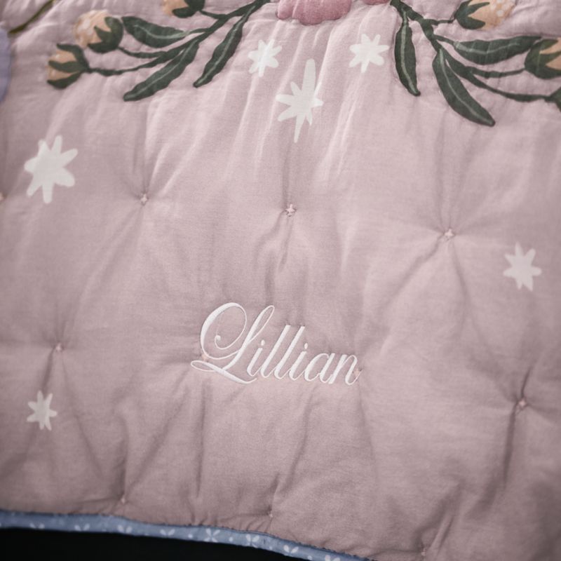 Enchanted Dreams Embroidered 100% Organic Cotton Voile Kids Twin Quilt - image 3 of 9