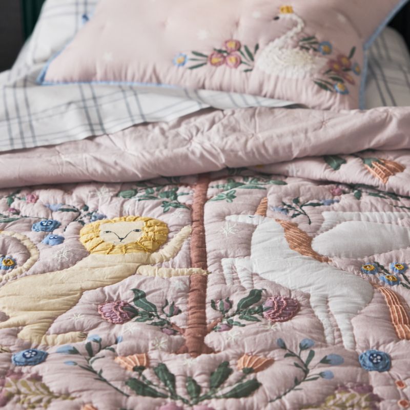 Enchanted Dreams Embroidered Organic Cotton Voile Kids Pillow Sham - image 2 of 5
