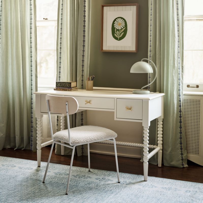 Jenny Lind 48" White Wood Spindle 3-Drawer Kids Desk - image 3 of 8