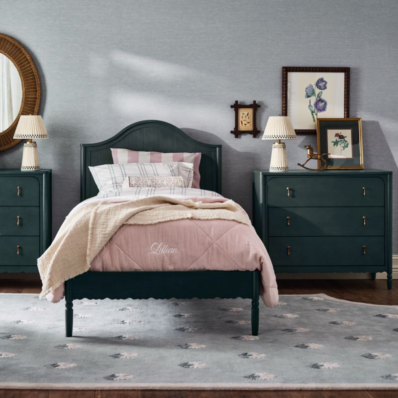 Beatrix 36" Dyed Balsam Green Wood Narrow 3-Drawer Kids Dresser - image 2 of 8