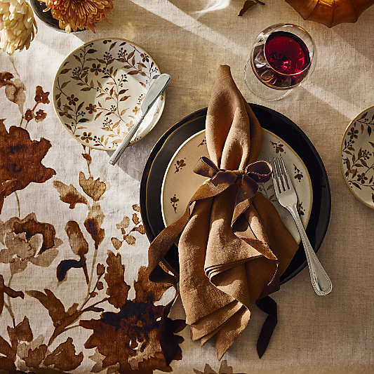 Velvet Brown Bow Napkin Rings, Set of 4