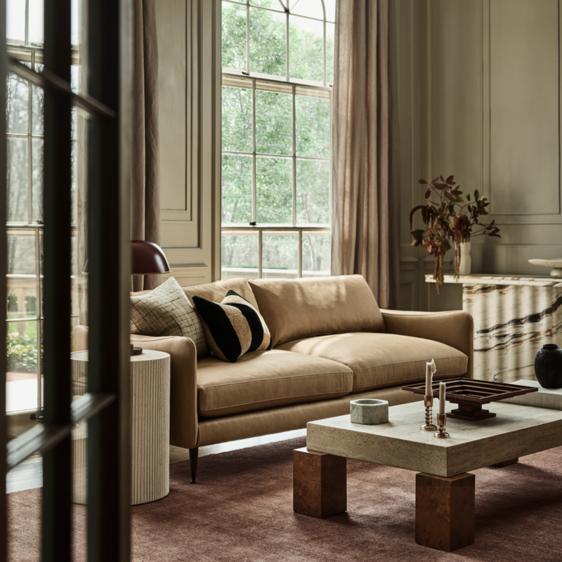 Cosgrove 86" Leather Sofa - image 4 of 9