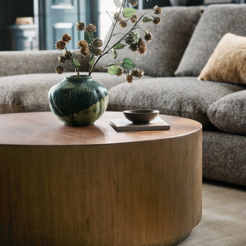 Terrane Fumed Oak Wood 42" Round Coffee Table - image 3 of 8