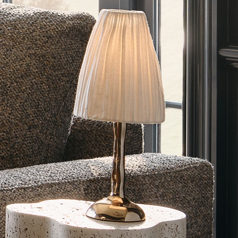 Colette Hammered Brass Mini Table Lamp with Fabric Shade 13" - image 6 of 8