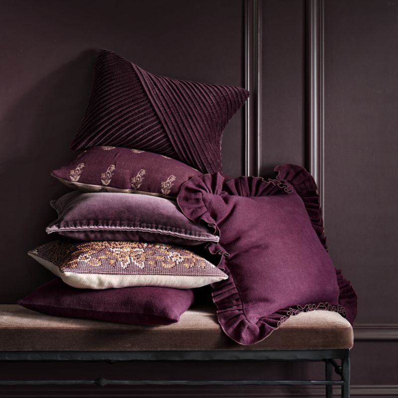 Relaxed Linen 20"x20" Deep Burgundy Layering Throw Pillow Cover with Down-Alternative Insert - image 4 of 5