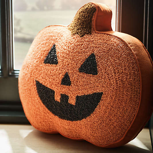 Halloween Pumpkin Kids Throw Pillow by Joan Anderson