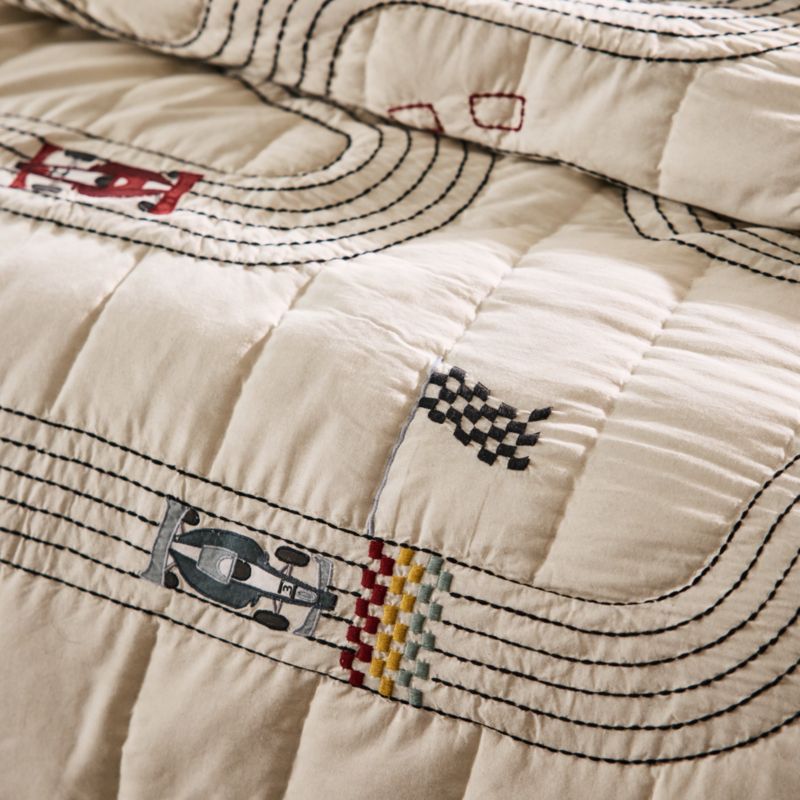 Victory Laps Embroidered 100% Organic Cotton Kids Twin Quilt - image 2 of 8